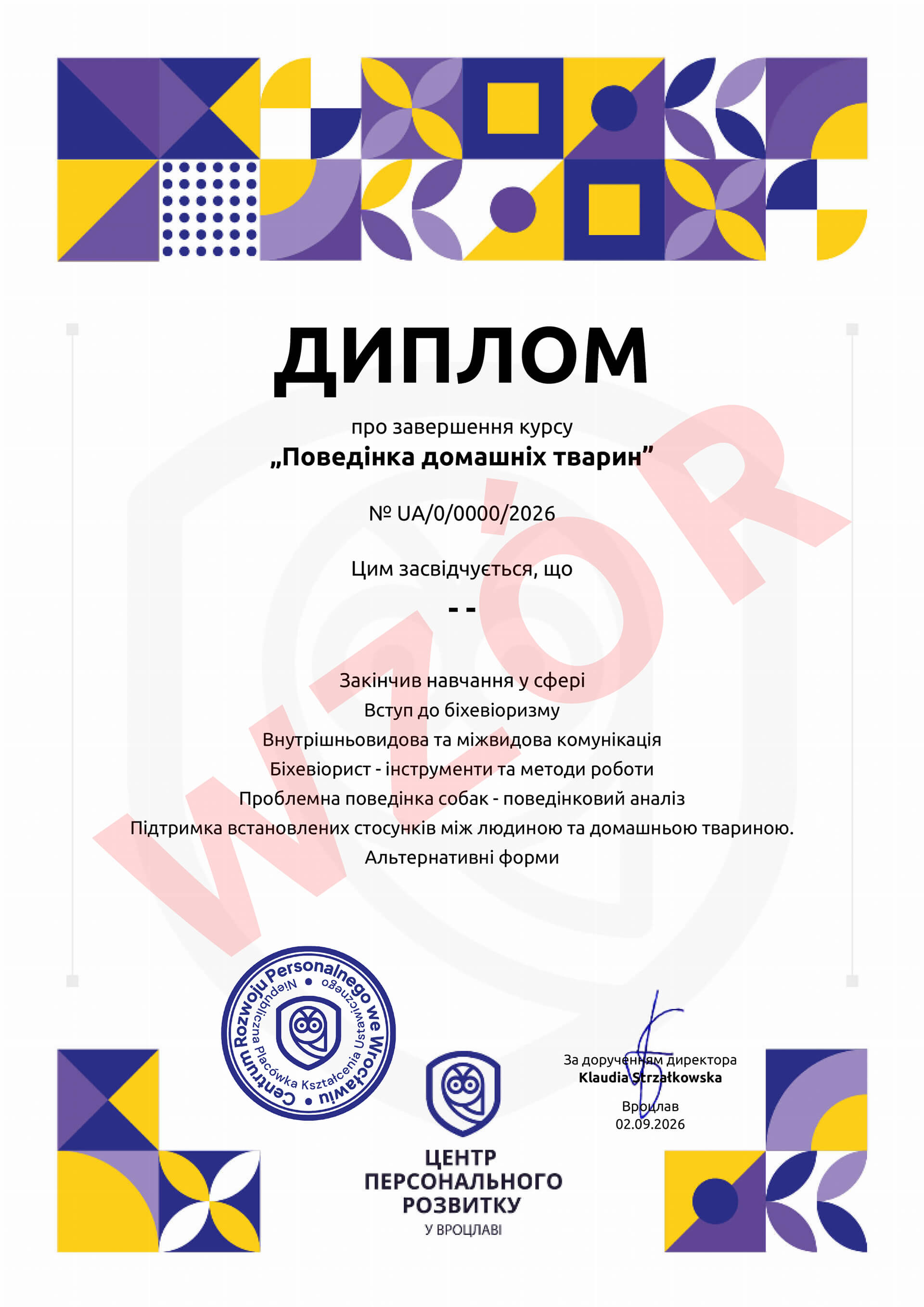 diploma sample